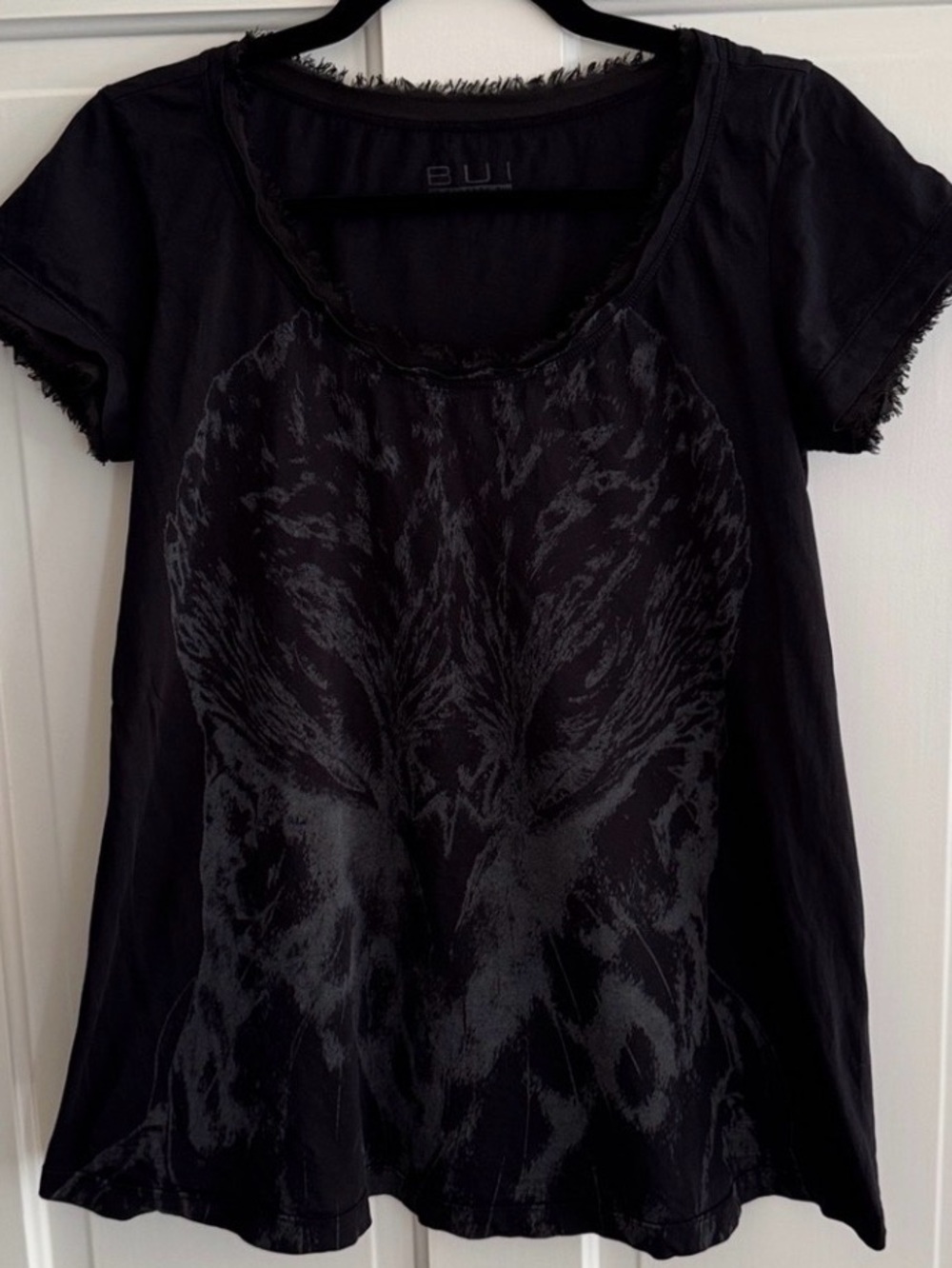 Barbara Bui Vintage Winter 2010-11 Black Short Sleeve Eagle Tee